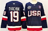 Men's USA #19 Matthew Tkachuk Navy 2025 With A Patch 4 Nations Face-Off Stitched Jersey,baseball caps,new era cap wholesale,wholesale hats